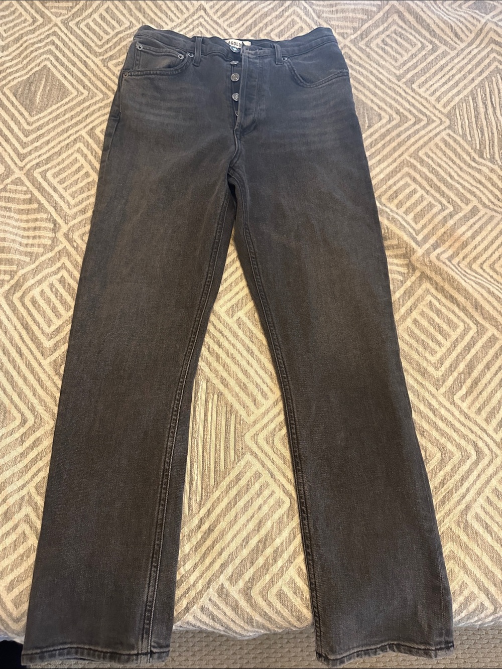 Agolde Women's Straight Leg Jeans in Washed Black